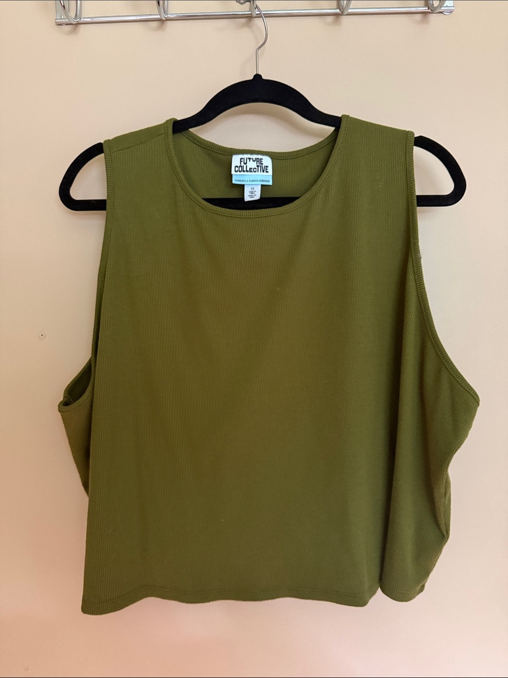 Future Collective Olive Ribbed Muscle Tank